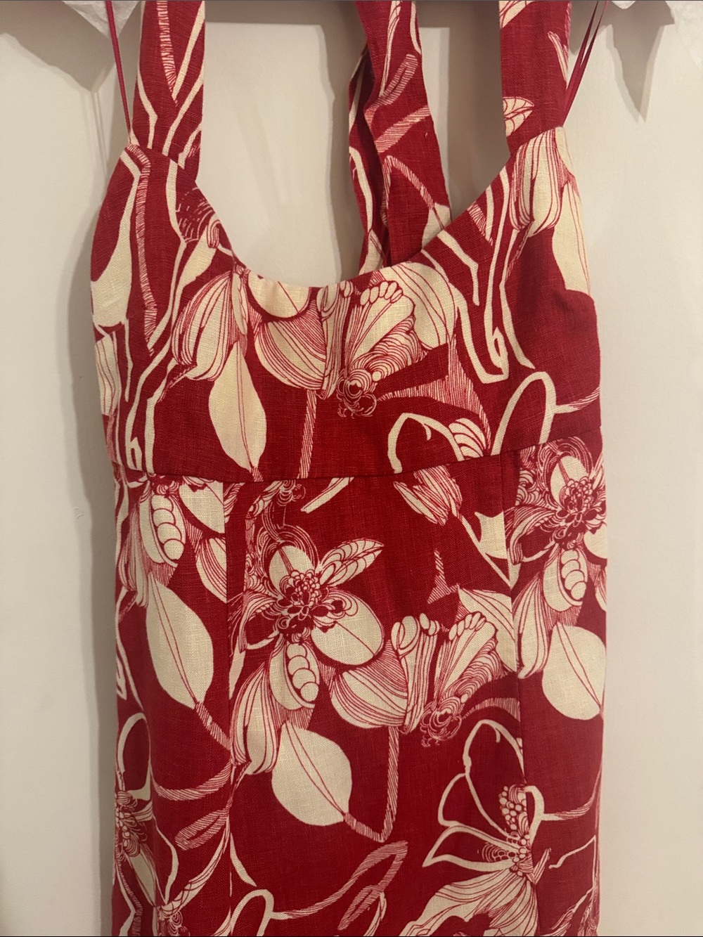 Reformation Floral Red Halter Dress - Picture 2 of 4